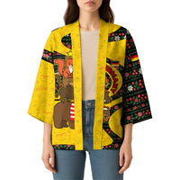 Germany Christmas Kimono with Bear Boar Otter Squirrel and Holiday Pattern Design - Wonder Print Shop