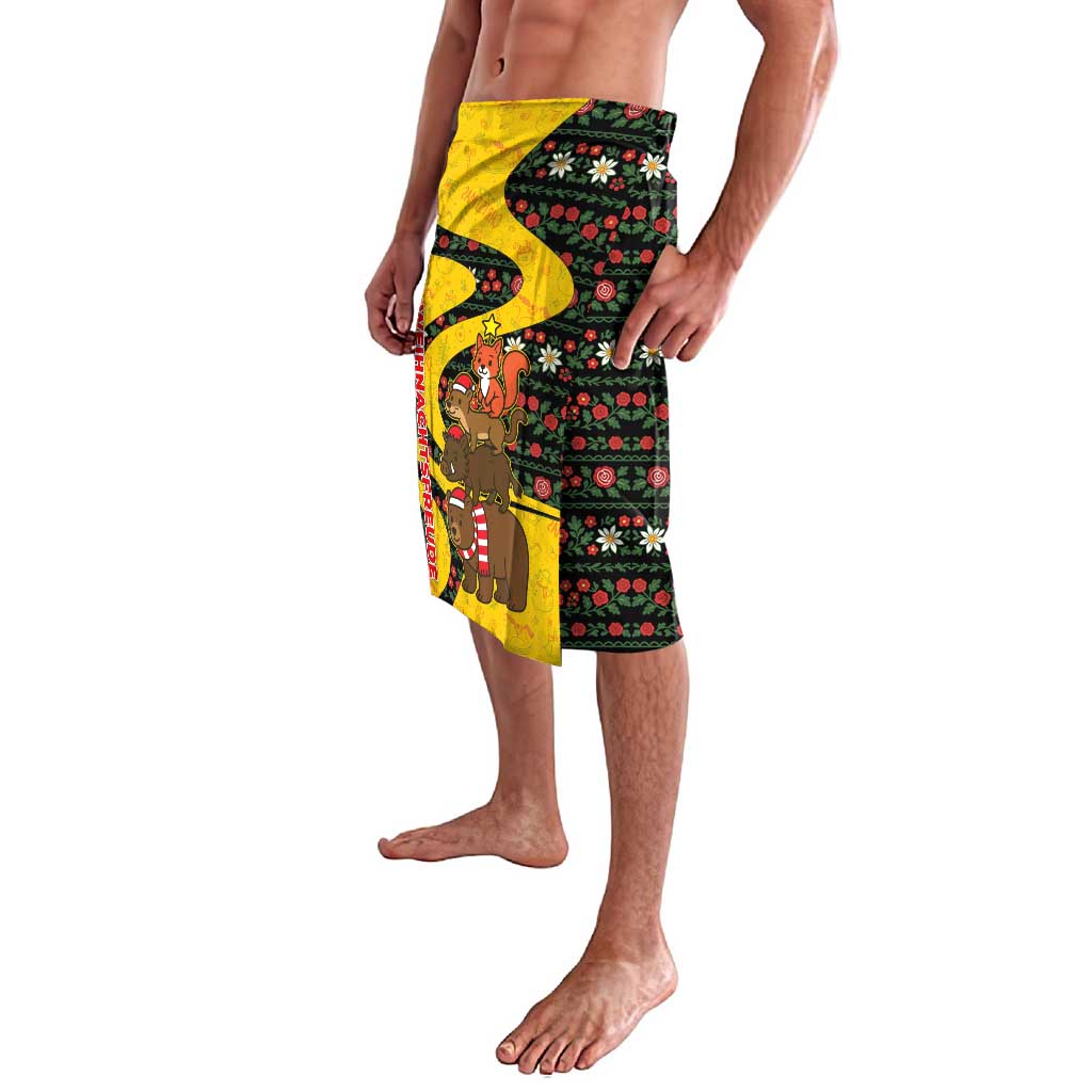 Germany Christmas Lavalava with Bear Boar Otter Squirrel and Holiday Pattern Design - Wonder Print Shop