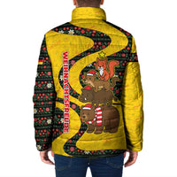 Germany Christmas Padded Jacket with Bear Boar Otter Squirrel and Holiday Pattern Design - Wonder Print Shop