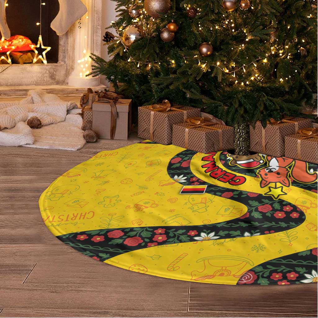 Germany Christmas Tree Skirt with Bear Boar Otter Squirrel and Holiday Pattern Design - Wonder Print Shop
