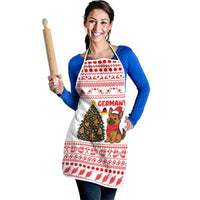 Germany Christmas Apron with German Shepherd Dog Gingerbread Tree and Red Holiday Pattern - Wonder Print Shop