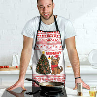 Germany Christmas Apron with German Shepherd Dog Gingerbread Tree and Red Holiday Pattern - Wonder Print Shop