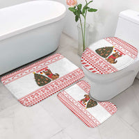 Germany Christmas Bathroom Set with German Shepherd Dog Gingerbread Tree and Red Holiday Pattern - Wonder Print Shop