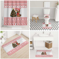 Germany Christmas Bathroom Set with German Shepherd Dog Gingerbread Tree and Red Holiday Pattern - Wonder Print Shop