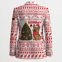 Germany Christmas Blazer with German Shepherd Dog Gingerbread Tree and Red Holiday Pattern - Wonder Print Shop