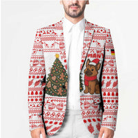 Germany Christmas Blazer with German Shepherd Dog Gingerbread Tree and Red Holiday Pattern - Wonder Print Shop