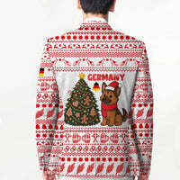 Germany Christmas Blazer with German Shepherd Dog Gingerbread Tree and Red Holiday Pattern - Wonder Print Shop