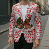 Germany Christmas Blazer with German Shepherd Dog Gingerbread Tree and Red Holiday Pattern - Wonder Print Shop