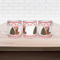 Germany Christmas Ceramic Mug with German Shepherd Dog Gingerbread Tree and Red Holiday Pattern - Wonder Print Shop