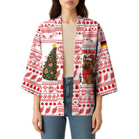 Germany Christmas Kimono with German Shepherd Dog Gingerbread Tree and Red Holiday Pattern - Wonder Print Shop