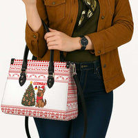 Germany Christmas Leather Bag with German Shepherd Dog Gingerbread Tree and Red Holiday Pattern - Wonder Print Shop