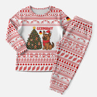 Germany Christmas Pajama Set with German Shepherd Dog Gingerbread Tree and Red Holiday Pattern - Wonder Print Shop
