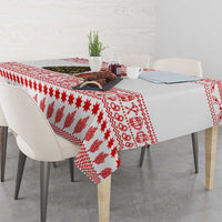 Germany Christmas Tablecloth with German Shepherd Dog Gingerbread Tree and Red Holiday Pattern - Wonder Print Shop