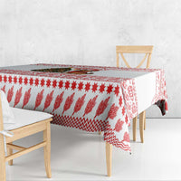Germany Christmas Tablecloth with German Shepherd Dog Gingerbread Tree and Red Holiday Pattern - Wonder Print Shop
