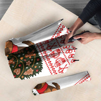 Germany Christmas Umbrella with German Shepherd Dog Gingerbread Tree and Red Holiday Pattern - Wonder Print Shop