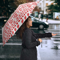 Germany Christmas Umbrella with German Shepherd Dog Gingerbread Tree and Red Holiday Pattern - Wonder Print Shop