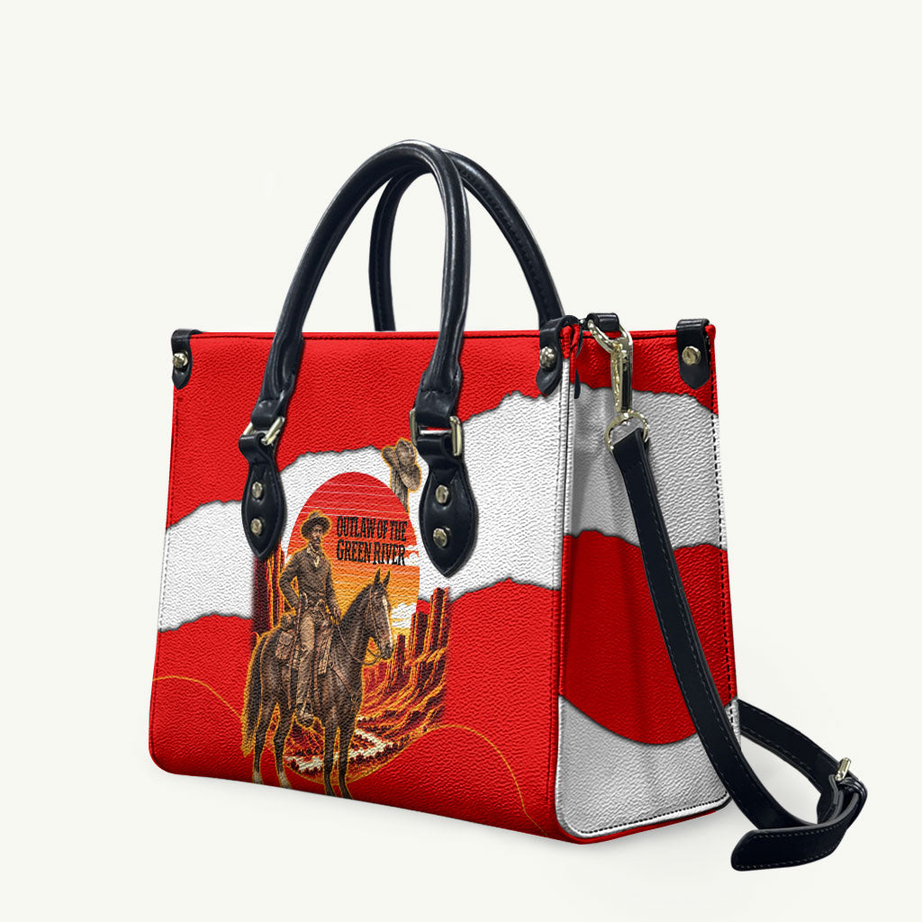 Isom Dart Outlaw Of The Green River Browns Park Leather Bag Vintage Western Black Cowboy Skull Desert Sunset