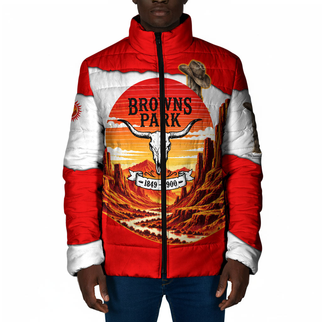 Isom Dart Outlaw Of The Green River Browns Park Padded Jacket Vintage Western Black Cowboy Skull Desert Sunset