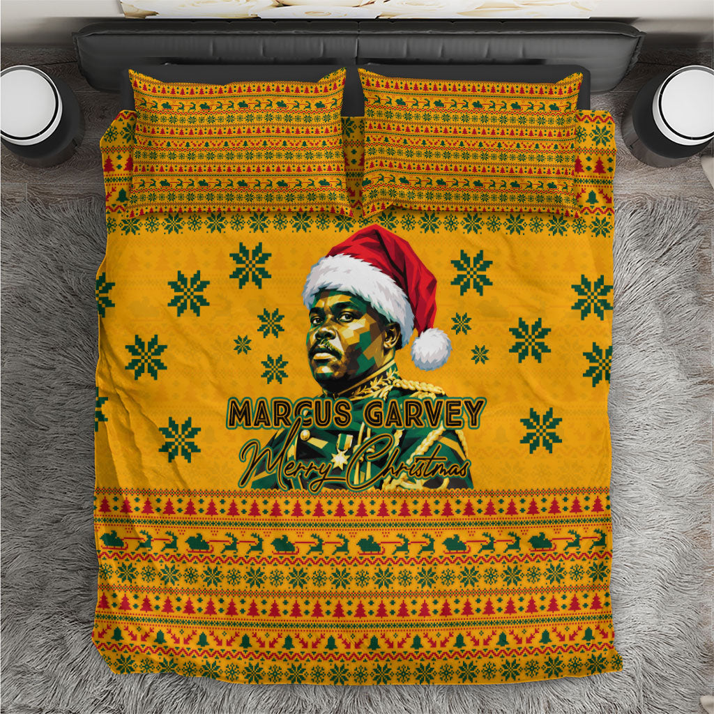 Marcus Garvey Christmas Bedding Set Inspirational History Quote Ugly Knitted Pattern Festive