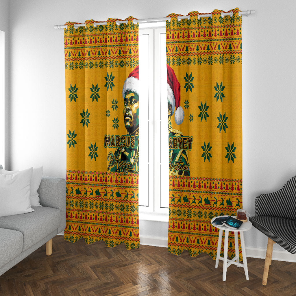Marcus Garvey Christmas Window Curtain Inspirational History Quote Ugly Knitted Pattern Festive