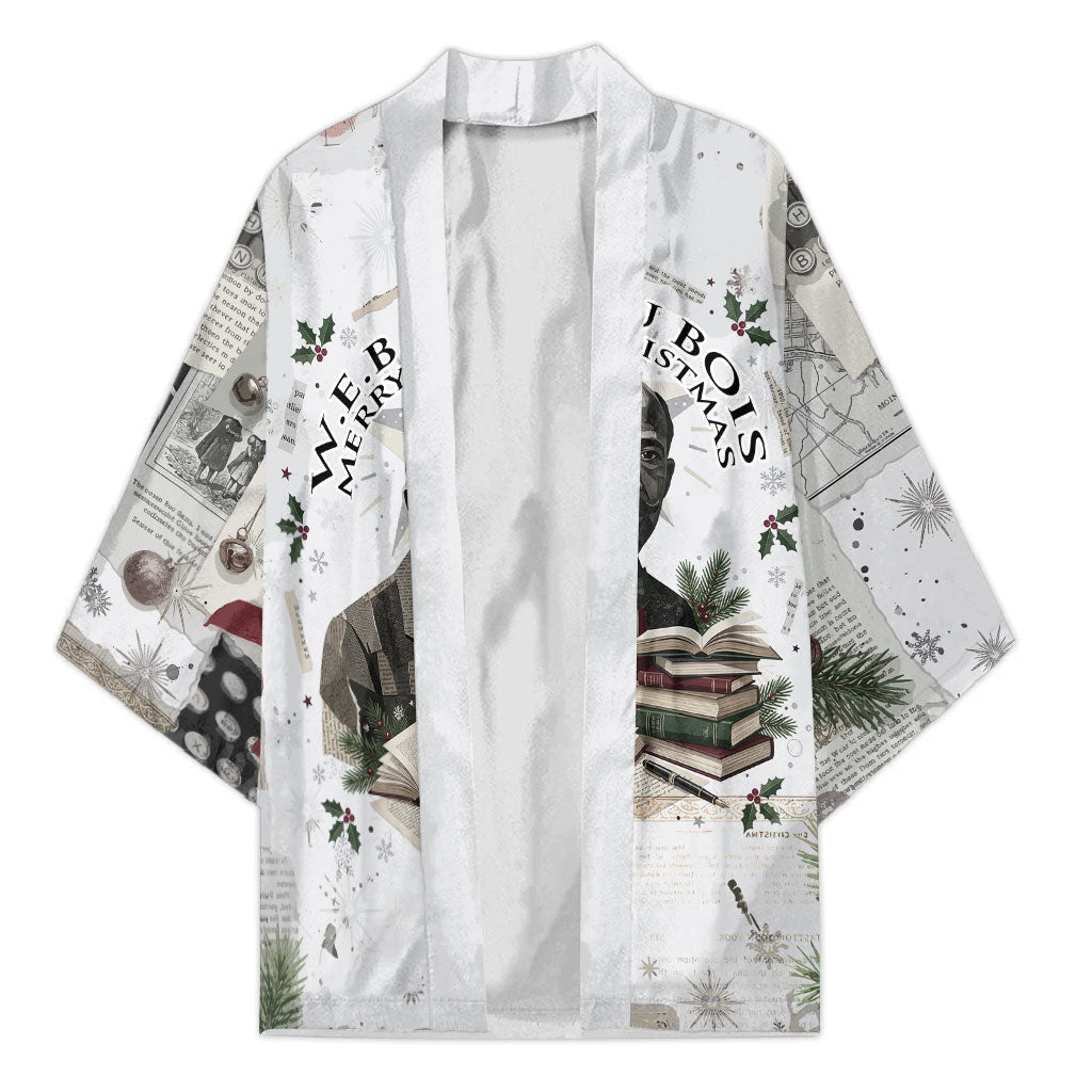 W.E.B. Du Bois Christmas Kimono Think Deeper Quote Vintage Portrait Newspaper Collage Festive