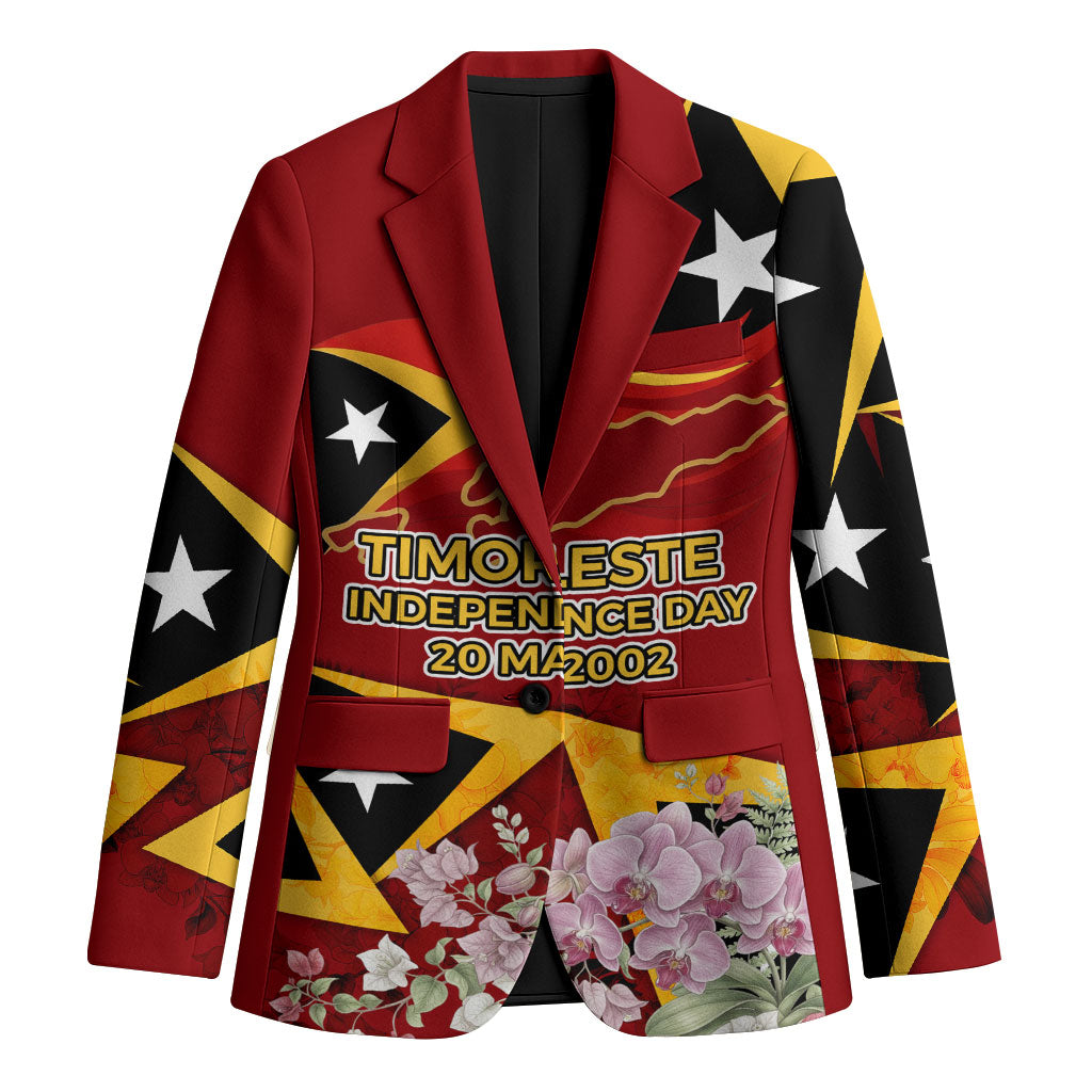 Timor-Leste Independence Day Blazer Timor-Leste Cultural Pride - Cristi Rei Floral