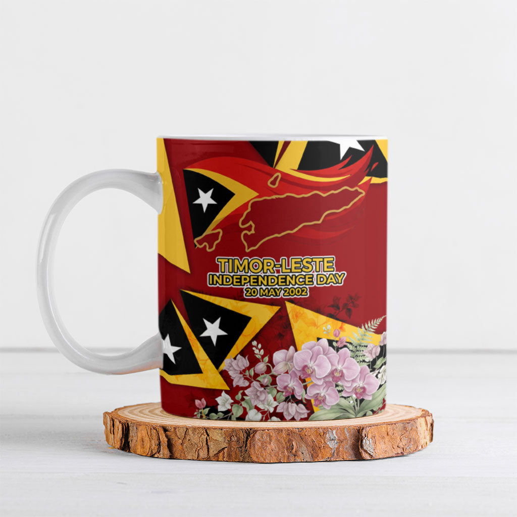 Timor-Leste Independence Day Ceramic Mug Timor-Leste Cultural Pride - Cristi Rei Floral