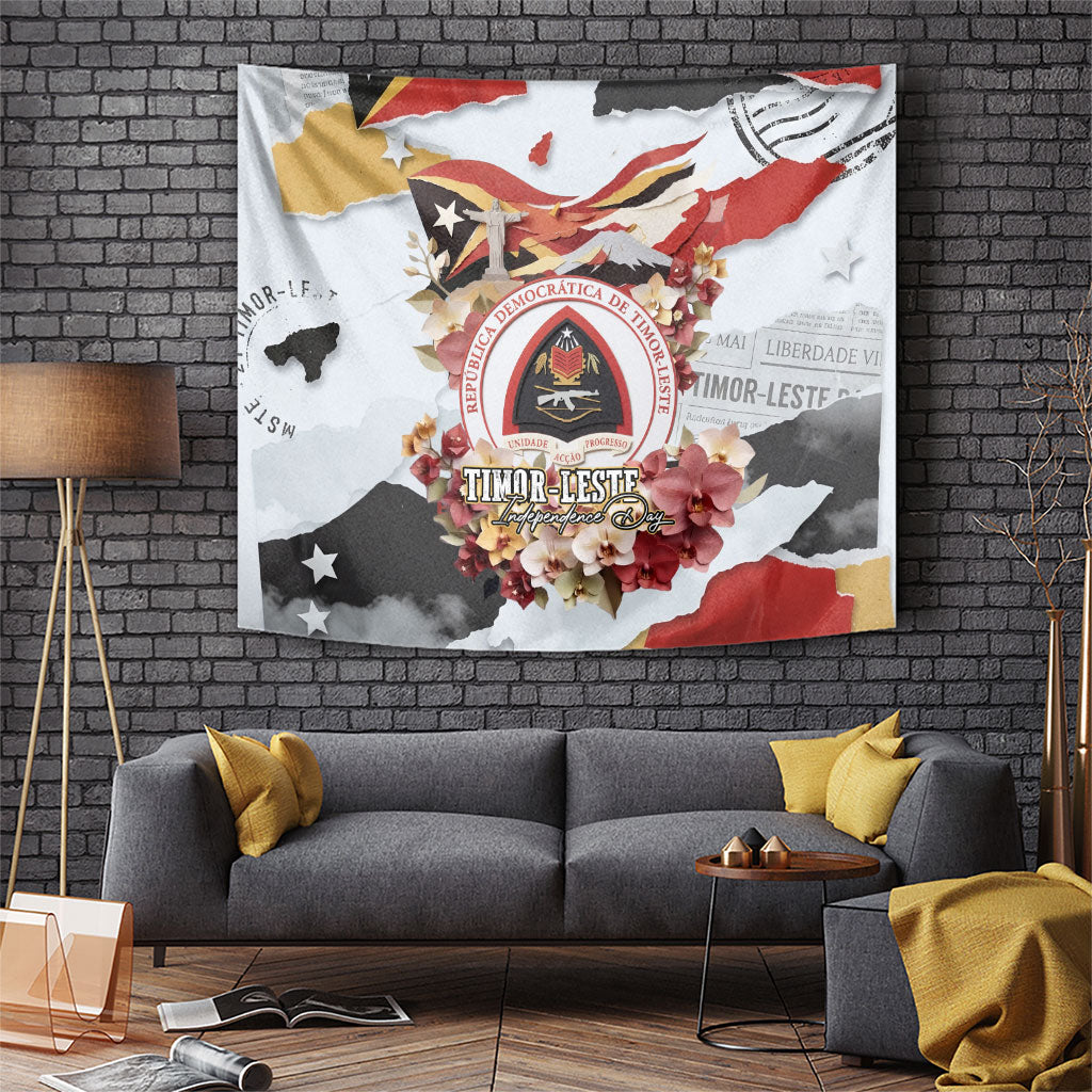 Timor-Leste Independence Day Tapestry Timor-Leste Flag Cultural Heritage Floral
