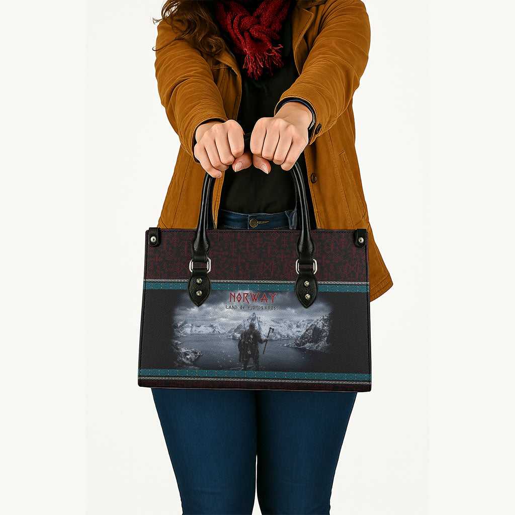 Norway Viking Ship Warrior Leather Bag Norse Mythology Rune