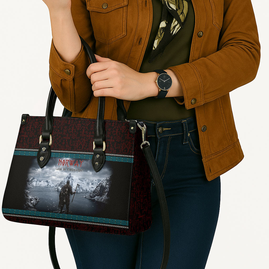 Norway Viking Ship Warrior Leather Bag Norse Mythology Rune