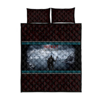 Norway Viking Ship Warrior Quilt Bed Set Norse Mythology Rune