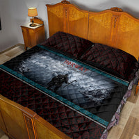 Norway Viking Ship Warrior Quilt Bed Set Norse Mythology Rune