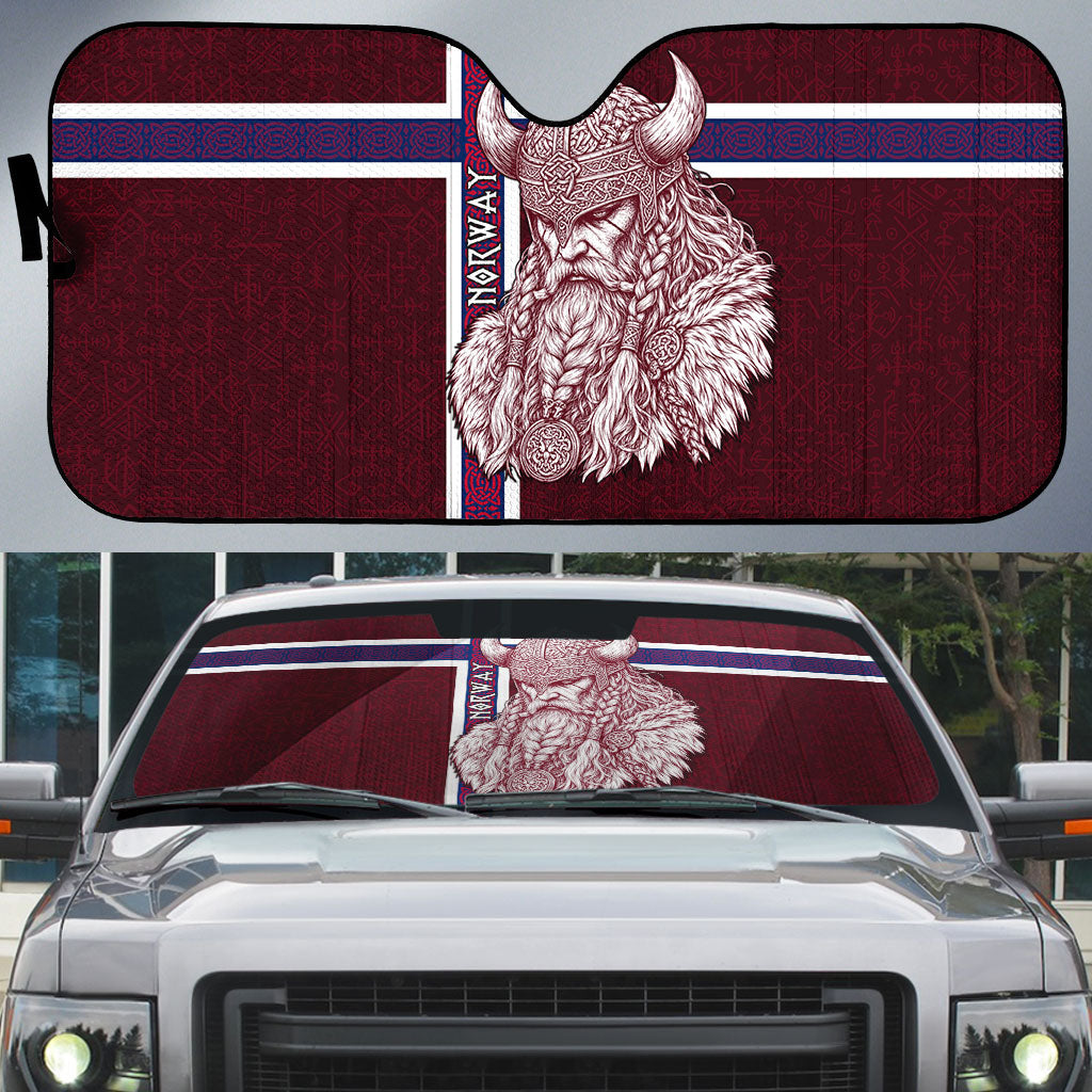 Norway Viking Spirit Auto Sun Shade Norse Mythology Warrior