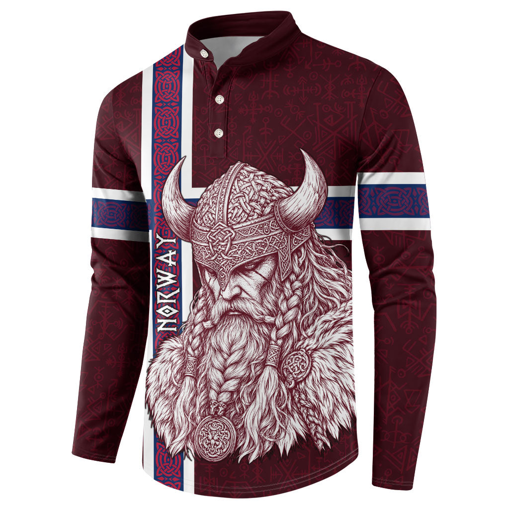 Norway Viking Spirit Button Sweatshirt Norse Mythology Warrior