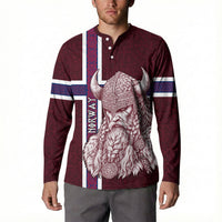 Norway Viking Spirit Button Sweatshirt Norse Mythology Warrior