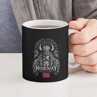 Norway Viking Spirit Warrior Ceramic Mug Norse Mythology Ravens Rune