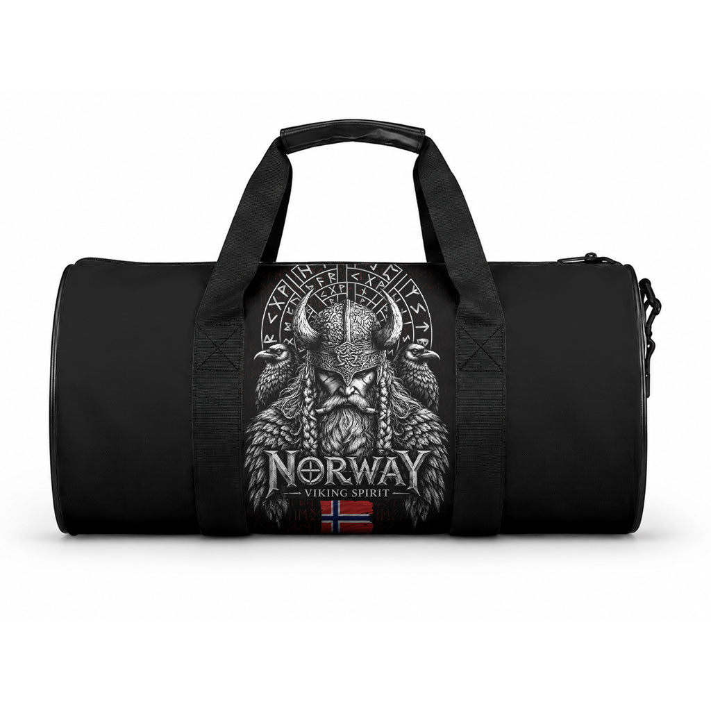 Norway Viking Spirit Warrior Duffle Bag Norse Mythology Ravens Rune