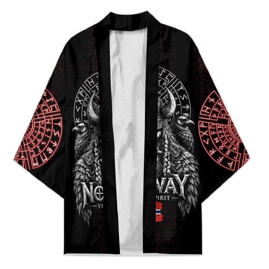 Norway Viking Spirit Warrior Kimono Norse Mythology Ravens Rune