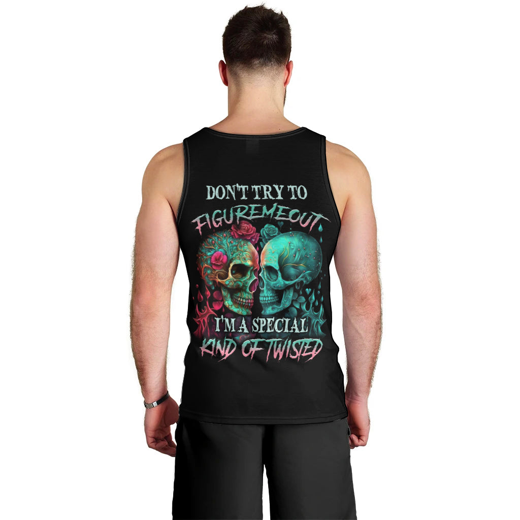 Don't Try To Figure Me Out Skull Men Tank Top - Wonder Print Shop