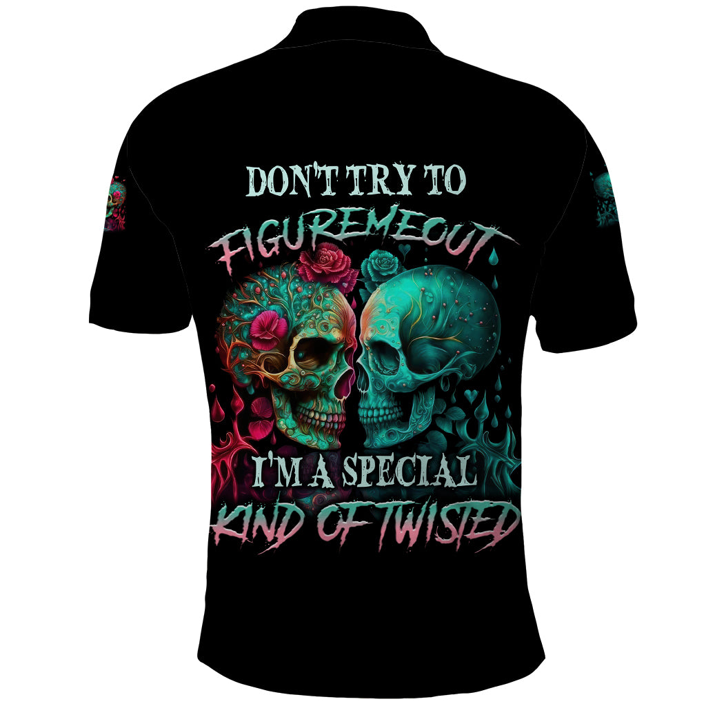 Don't Try To Figure Me Out Skull Polo Shirt - Wonder Print Shop