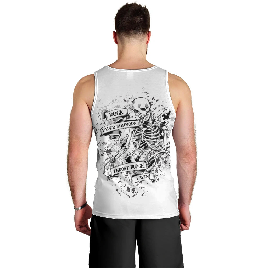 Rock Paper, Sgissors Throat Pungh I Win Men Tank Top - Wonder Print Shop