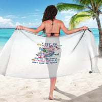 White sarong with colorful sugar skull graphic and "I Try To Avoid Drama" text