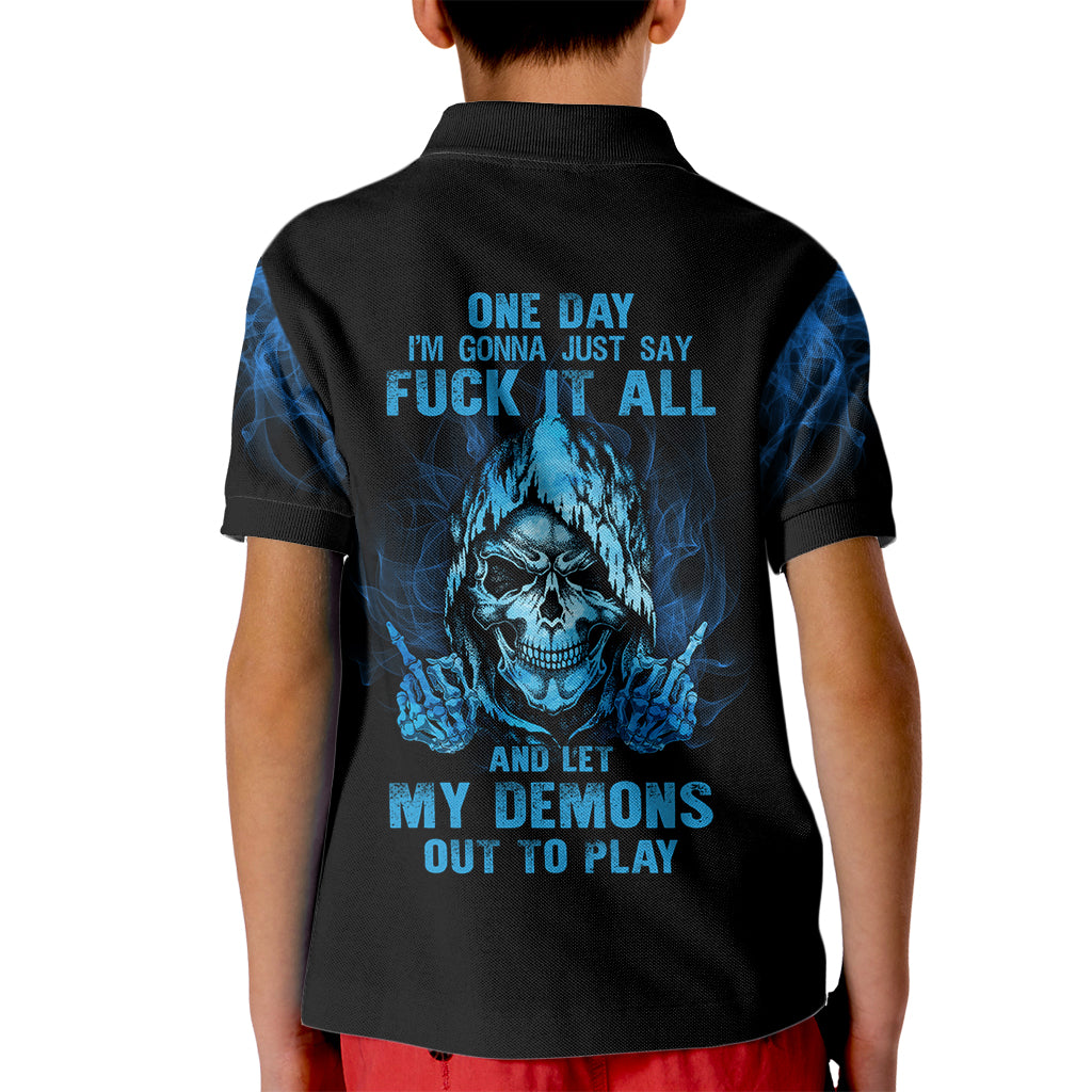 My Demons Out To Play Skull Kid Polo Shirt - Wonder Print Shop