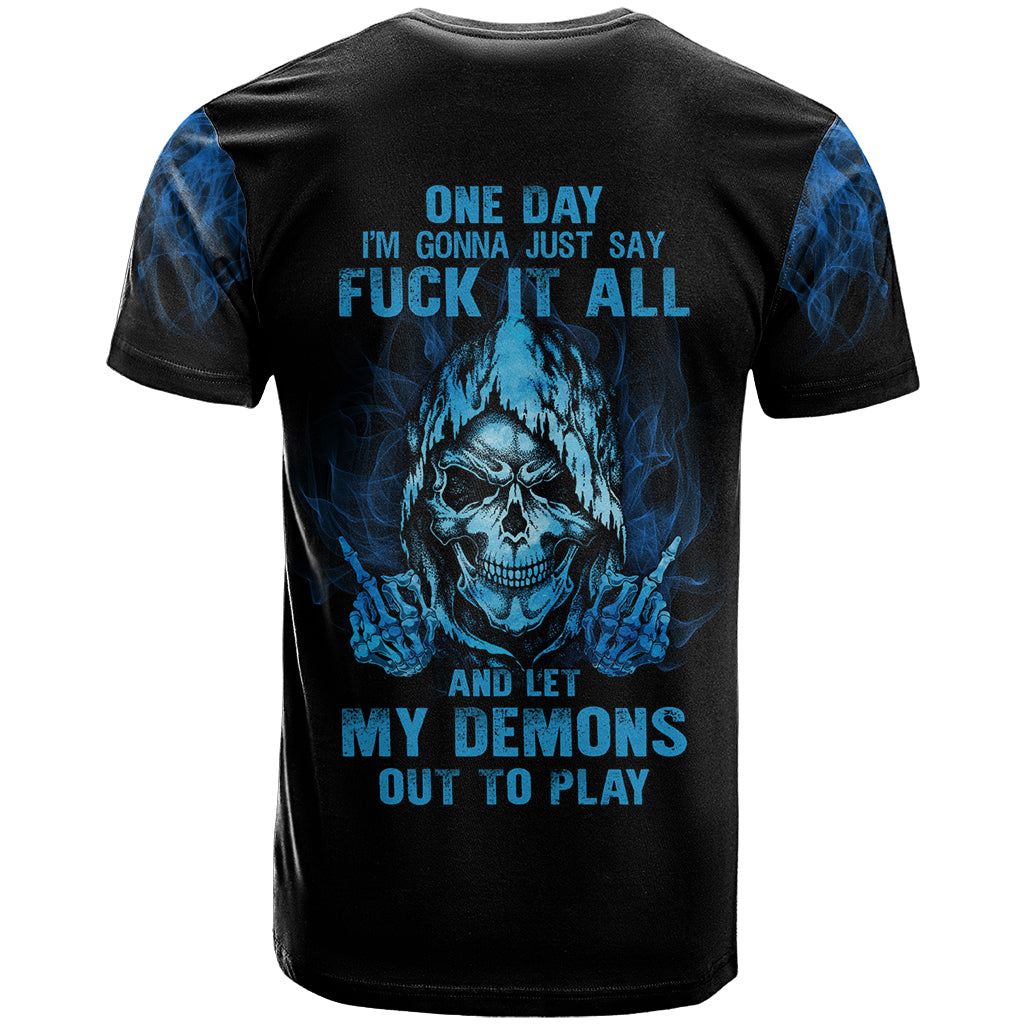 My Demons Out To Play Skull T Shirt - Wonder Print Shop