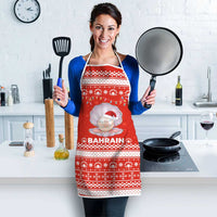Bahrain Christmas Apron with Pearl Shell Design Red Snowflake Pattern and Holiday Lights - Wonder Print Shop