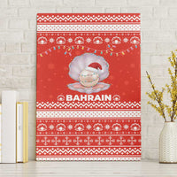 Bahrain Christmas Canvas Wall Art with Pearl Shell Design Red Snowflake Pattern and Holiday Lights - Wonder Print Shop