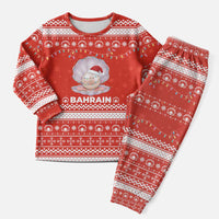 Bahrain Christmas Pajama Set with Pearl Shell Design Red Snowflake Pattern and Holiday Lights - Wonder Print Shop