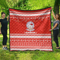 Bahrain Christmas Quilt with Pearl Shell Design Red Snowflake Pattern and Holiday Lights - Wonder Print Shop