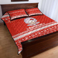 Bahrain Christmas Quilt Bed Set with Pearl Shell Design Red Snowflake Pattern and Holiday Lights - Wonder Print Shop