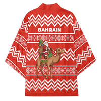 Bahrain Christmas Kimono with Santa Riding Camel Red Geometric Pattern and Festive Design - Wonder Print Shop